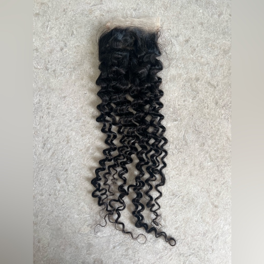 STEAMED DEEP CURL 4x4 TRANSPARENT LACE CLOSURE